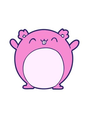 Çizgi film hamsterının dönen hareket animasyonu