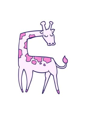 Karikatür zürafasının titreşimli hareketi