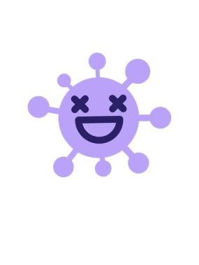 rise and float animation of grinning dead virus
