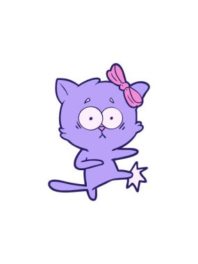 Çizgi film kedisinin radyoaktif parlayan animasyonu