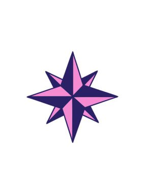 Bir yıldız simgesinin ikonik dövme tarzının radyoaktif parlayan animasyonu