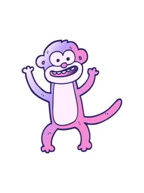 vektör gradyan çizim karikatür maymunun basınçlı canlandırması