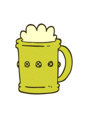 Çizgi roman tarzı bira tankardının renk animasyonu değişiyor