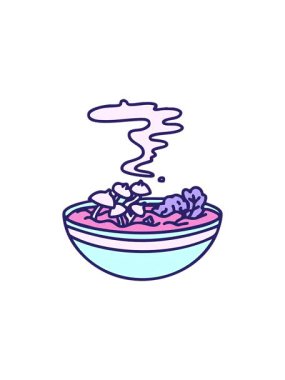 splitting effect animation of a hot marinated mushrooms in japanese bowl