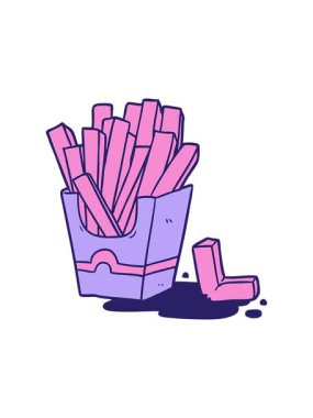 Abur cubur kızartmalarının hareketli animasyonu