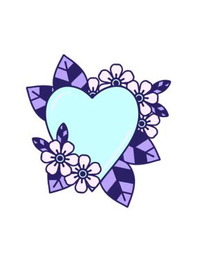 Dövme dizaynının botanik kalp tarzında basınçlı animasyonu