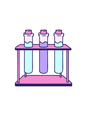 Bilim test tüpünün karikatür karalamalarının hareketli animasyonu