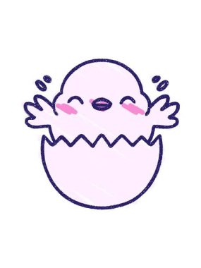 Sevimli Piliç Tebeşiri Çiziminin basınçlı animasyonu