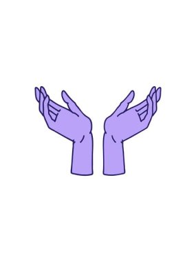 Açık ellerin ikonik dövme stilinin yıldız patlaması etkisi animasyonu