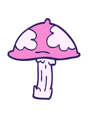 karikatür karalamalarının hareketli animasyonu zehirli mantar dışkısı