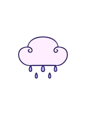 Garip çizgi film yağmur bulutlarının göz alıcı satış animasyonu