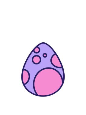 Tatlı Paskalya yumurtası çiziminin zıplama hareketi animasyonu