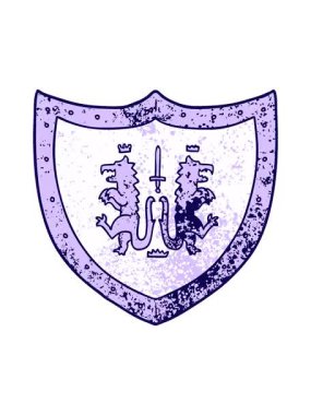 neon ışık efekti çizgi film heraldik kalkanının animasyonu