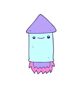 Havai fişek çizgi filminin canlandırması yükselir ve yüzer