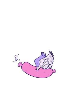 Çizgi film uçan sosisin zıplama hareketi