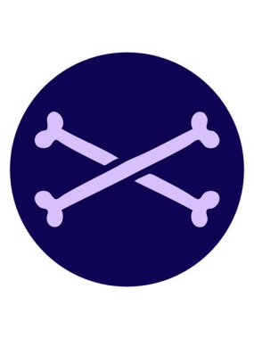 Çapraz kemiklerin dövme stili görüntüsünün neon ışık efekti canlandırması