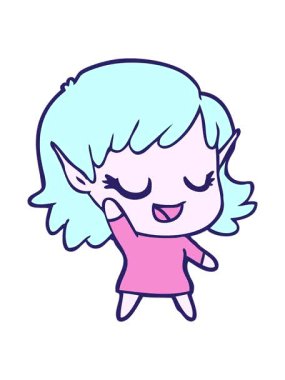 Mutlu elf kızı çizgi filminin animasyonunu salla ve durdur