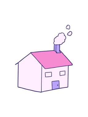 Karikatür evinin titreşimli hareketli animasyonu