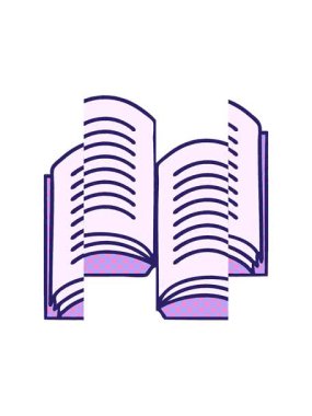 Çizgi roman tarzı açık bir kitabın bölünmüş hareket animasyonu