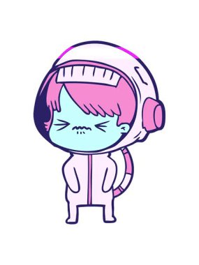 Öfkeli dizayn uzay kızının animasyonunu güçlendir