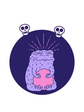 Dövme stili karakteri simgesinin kafatası animasyonu