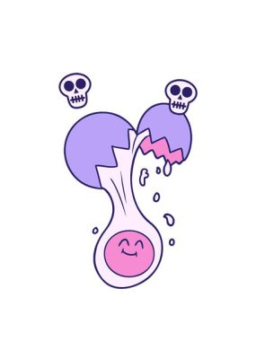 karikatür yumurta sarısının kafatası animasyonu