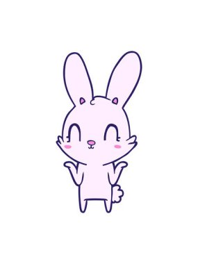 Tatlı tavşan tasarımının basınçlı çizgi film animasyonu