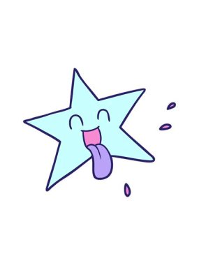 Çizgi film yıldızı tasarımının basınçlı animasyonu