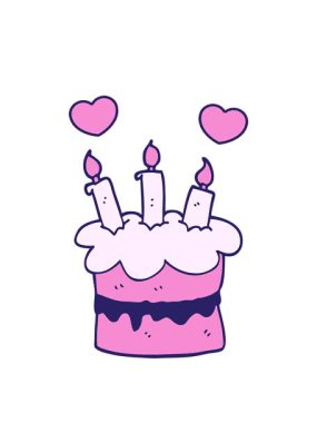 Karikatür karikatür doğum günü pastasının dönen kalp animasyonu