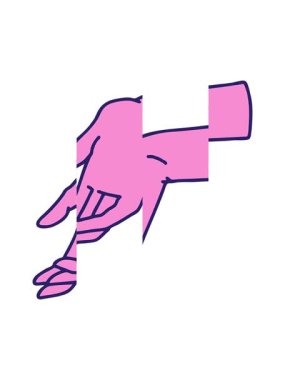 splitting motion animation of iconic tattoo style hand