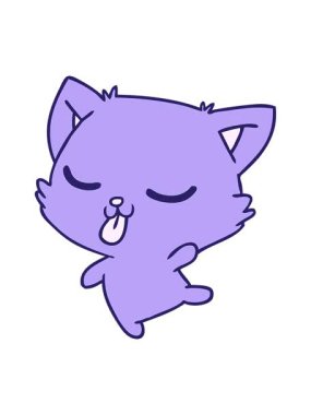 Şirin kawaii kedi çizgi filminin titreşimli animasyonu