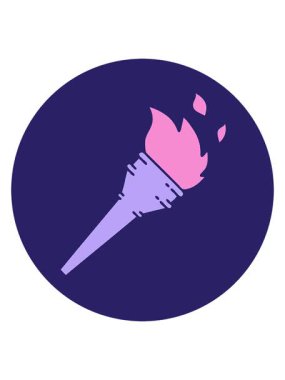 bobbing motion animation of iconic style image of a lit torch