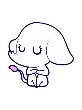 Sevimli fil çiziminin neon ışık efekti animasyonu