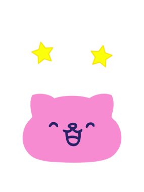 dönen yıldızlar sevimli kedi suratının animasyonu