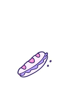 Kalk ve çizgi film sandviçinin animasyonunu yüzdür