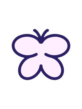 Bir kelebeğin basit cesur çiziminin dönen hareket animasyonu