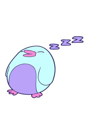 Uyuyan penguen çizgi filminin hareketli animasyonu