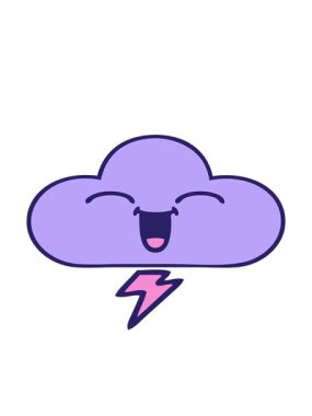 Fırtına bulutu görüntüsünün sevimli çizgi filminin hareketli animasyonu