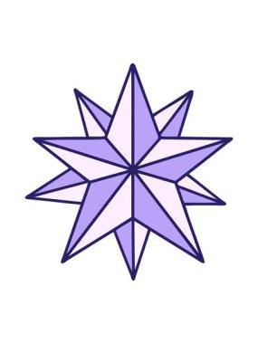 Bir yıldız illüstrasyonunun neon ikonik dövme görüntüsünün ışık efekti animasyonu