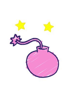 dönen yıldızlar Yuvarlak Bomba Tebeşir Çizimi