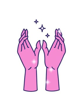 Dövme stili görüntüsünün ellere ulaşması simli efekt