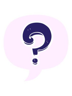 karikatür soru işaretinin canlandırmasını eski tarz konuşma baloncuğu ile bob ve duraklat