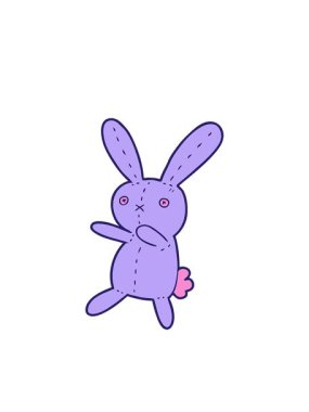 Yanıp sönen radyal çizgiler oyuncak tavşanın animasyonu