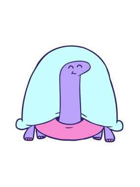 Kaplumbağa çizgi filminin titreşimli animasyonu