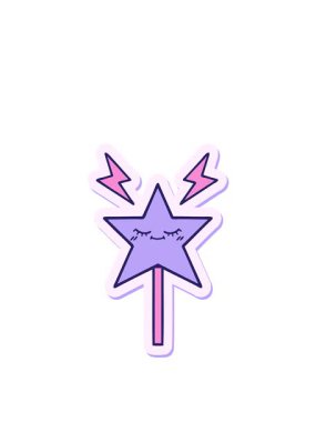 Tatlı bir çizgi film sihirli değneğinin çıkartmasını uzatıyorum.