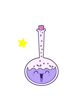 Parlayan yıldızlar karikatür kimyasal iksirin animasyonunu etkiler