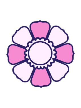 Dekoratif bir çiçeğin dövmesel çizgi filminin hareketli animasyonu