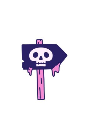 Kafataslı, ürkütücü bir cadılar bayramı tabelasının animasyonunu uzatıyorum.