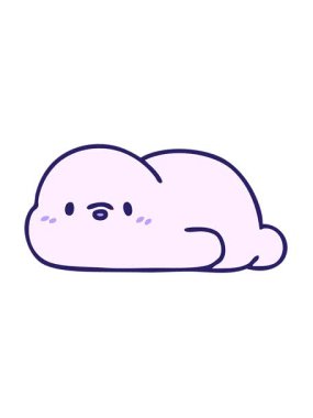 Küçük bir fokun tatlı çizgi filminin titreşimli hareketi.