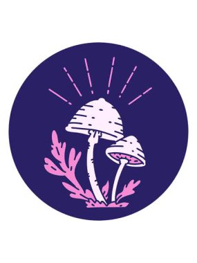 Dövme stili mantarların hareketli animasyonları